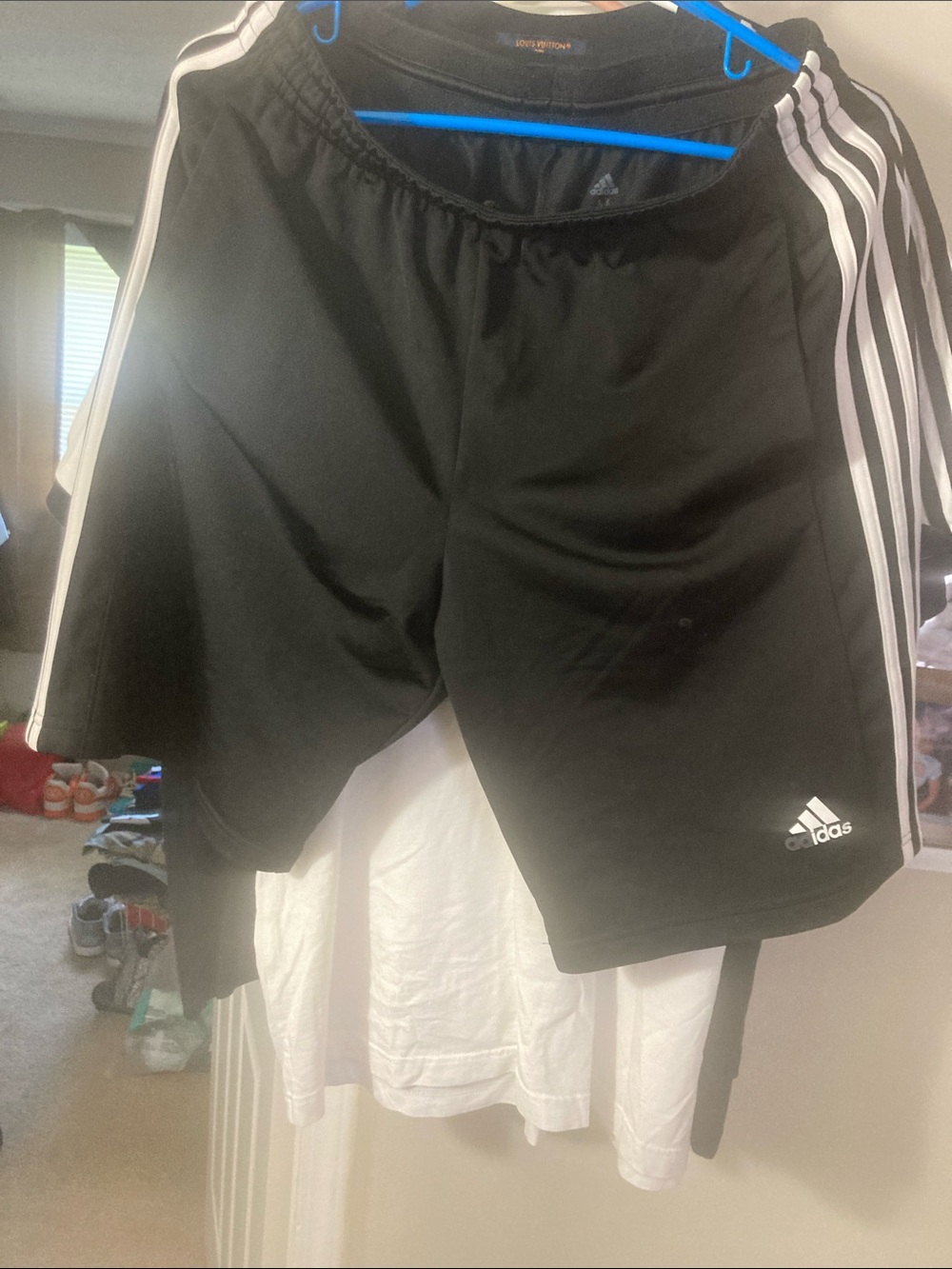adidas Black Athletic Shorts with White 3-Stripes
